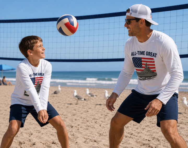 Youth All Time Great Americana Long Sleeve Battleship Youth