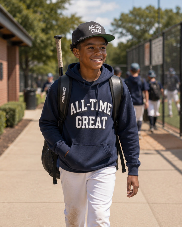 All-Time Great Arch Block Logo L/S Hoodie - Youth