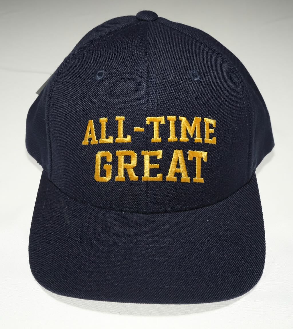 All Time Great block logo 6 panel wool snapback Hat
