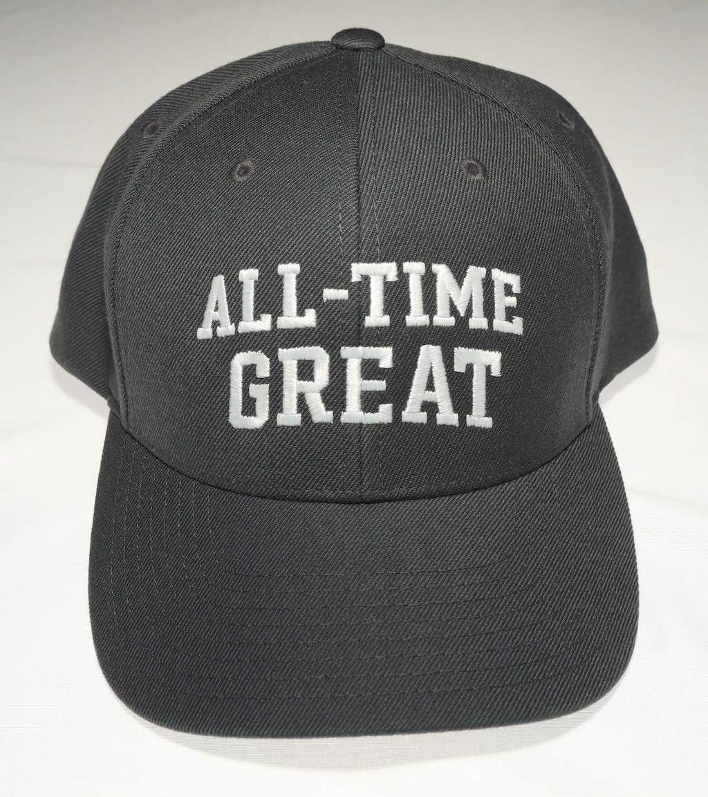All Time Great block logo 6 panel wool snapback Hat