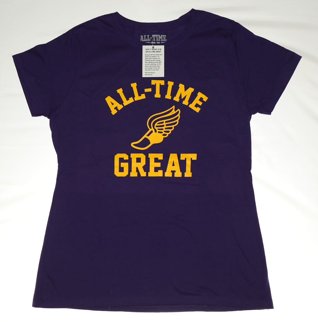 Track and Field winged foot womens short sleeve t