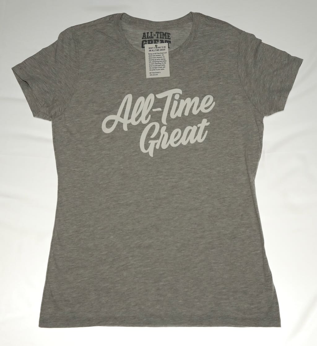 All-time great script Short sleeve logo t girls/youth.  Available in 6 colors