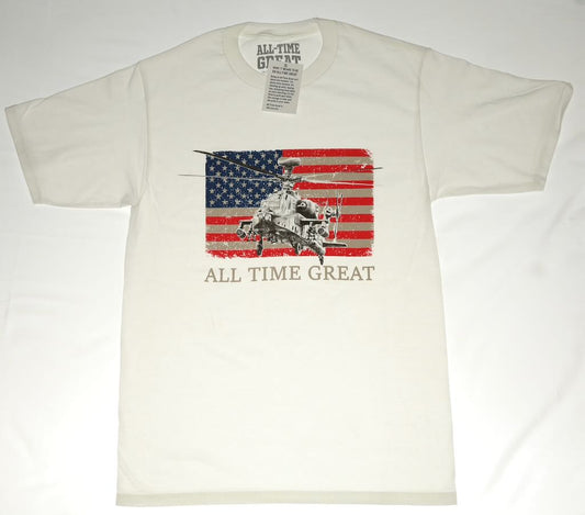 Youth All Time Great Americana Short Sleeve Stars and Stripes over a US Helicopter Youth