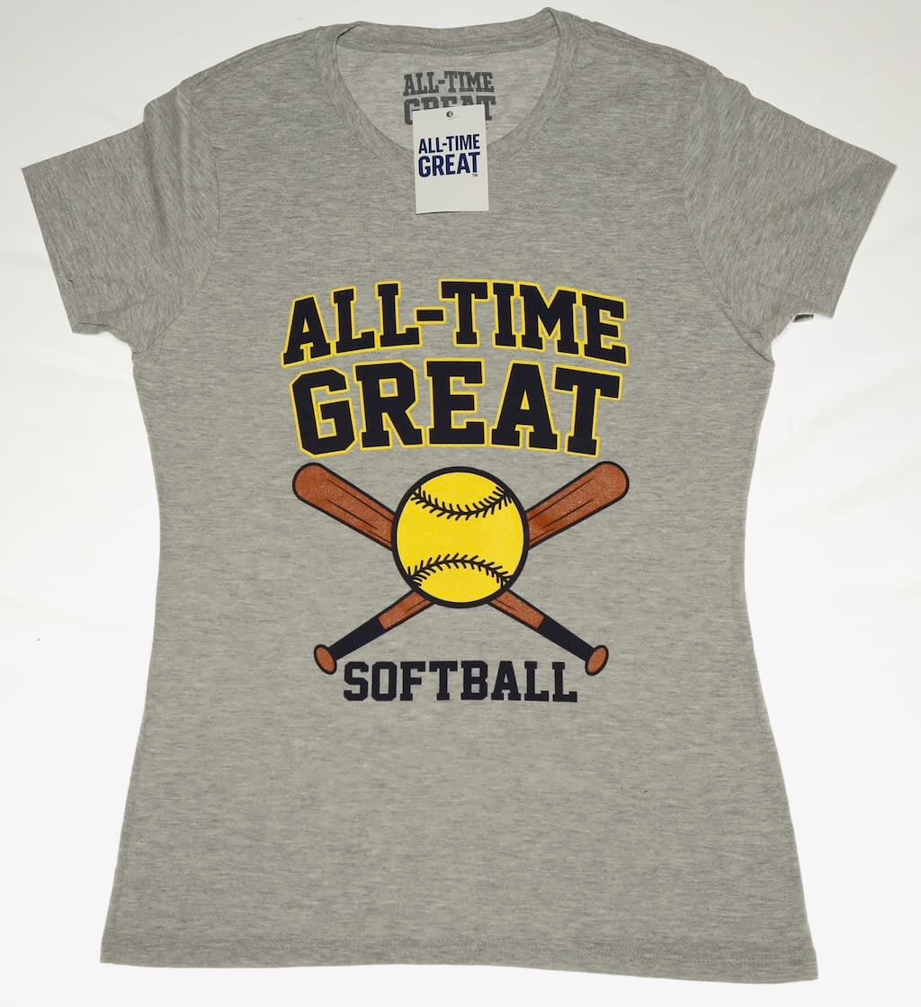 Youth Softball with crossed bats graphic short sleeve t for girls/youth