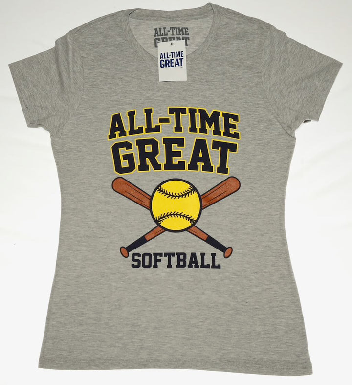 Youth Softball with crossed bats graphic short sleeve t for girls/youth