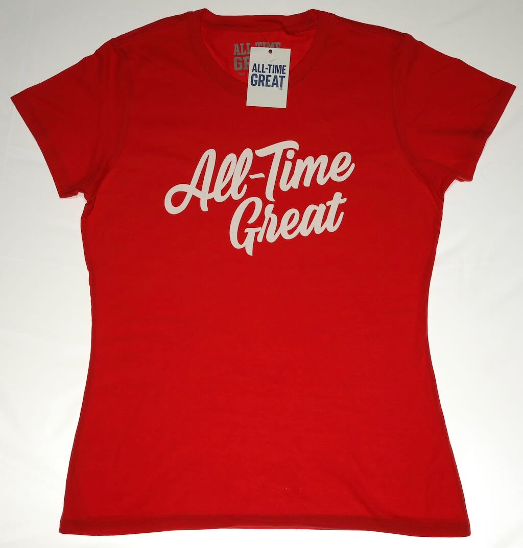 All-time great script Short sleeve logo t girls/youth.  Available in 6 colors
